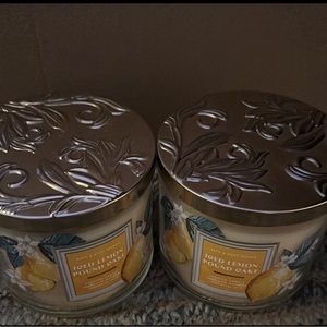 Bath and body works Iced Lemon Pound Cake 3 wick candles